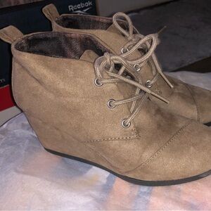 Taupe Fabric Upper Shoes